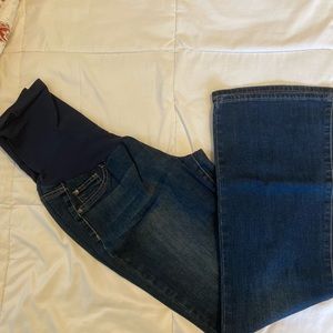 Full panel indigo blue (Macys) bootcut maternity jean
